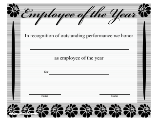 Document preview: Employee of the Year Certificate Template