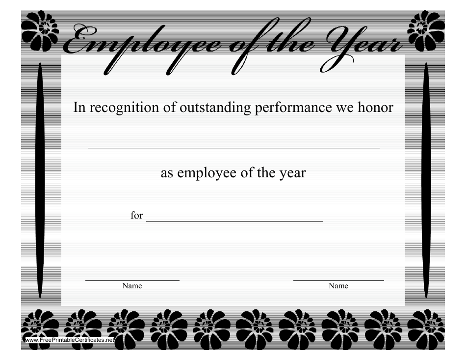 Employee of the Year Certificate Template - Grey, Page 1