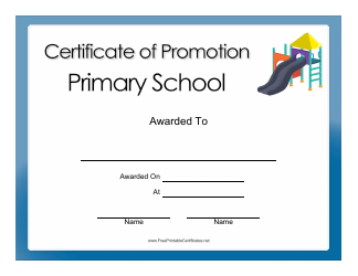 Document preview: Primary School Promotion Certificate Template