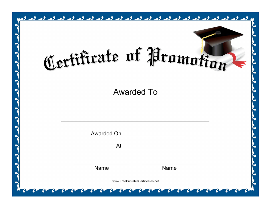 Promotion Certificate Template Preview