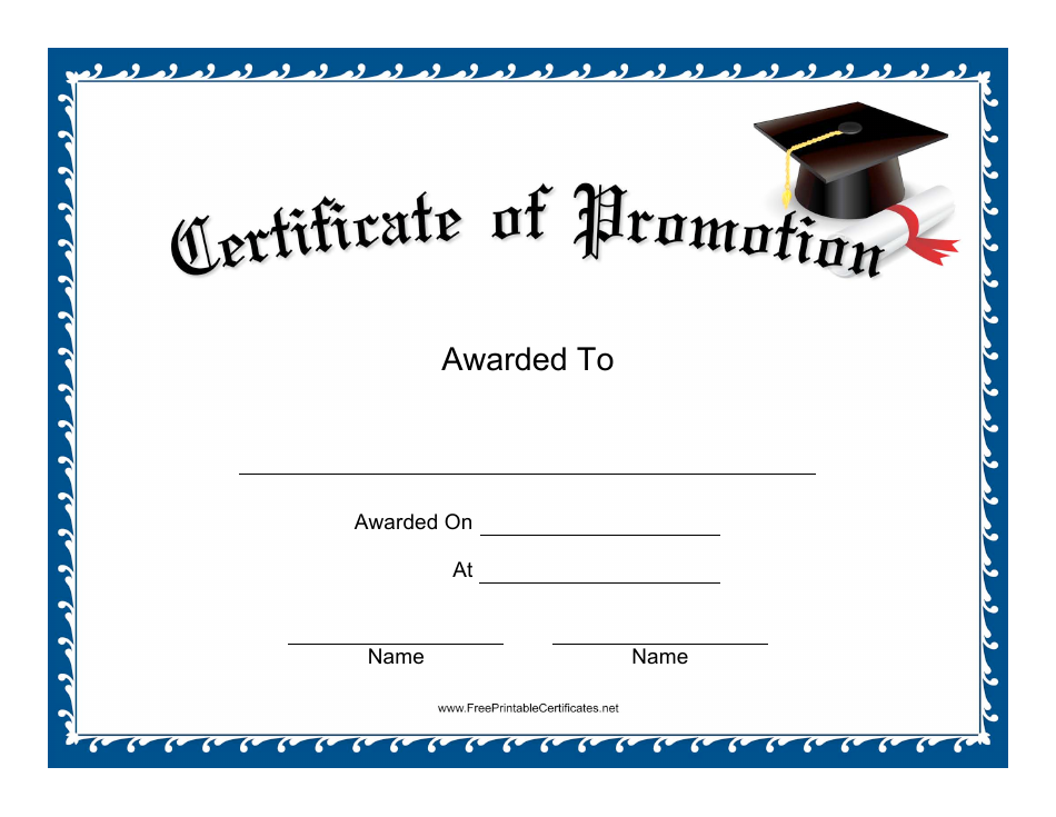 Promotion Certificate Template Download Printable PDF Templateroller