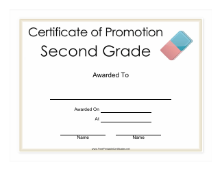 &quot;Second Grade Promotion Certificate&quot;