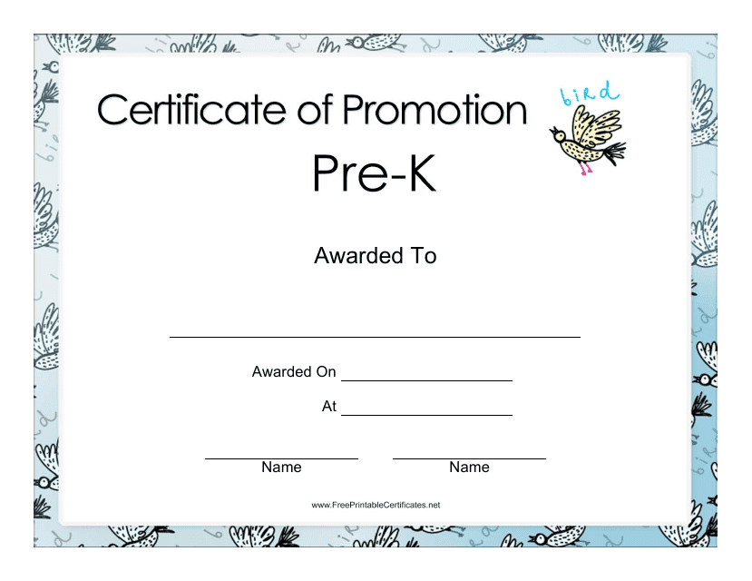 &quot;Pre-k Promotion Certificate Template&quot; Download Pdf