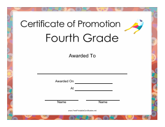 Document preview: Forth Grade Certificate of Promotion Template