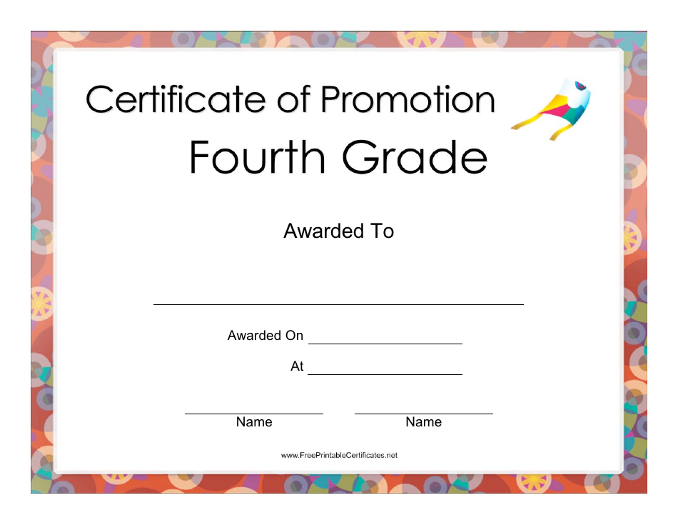 Forth Grade Certificate of Promotion Template Download Printable PDF ...