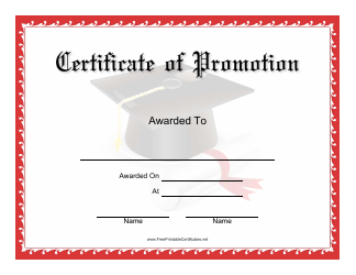 &quot;Certificate of Promotion Template&quot;