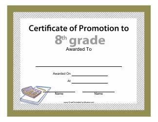 &quot;8th Grade Certificate of Promotion Template&quot;