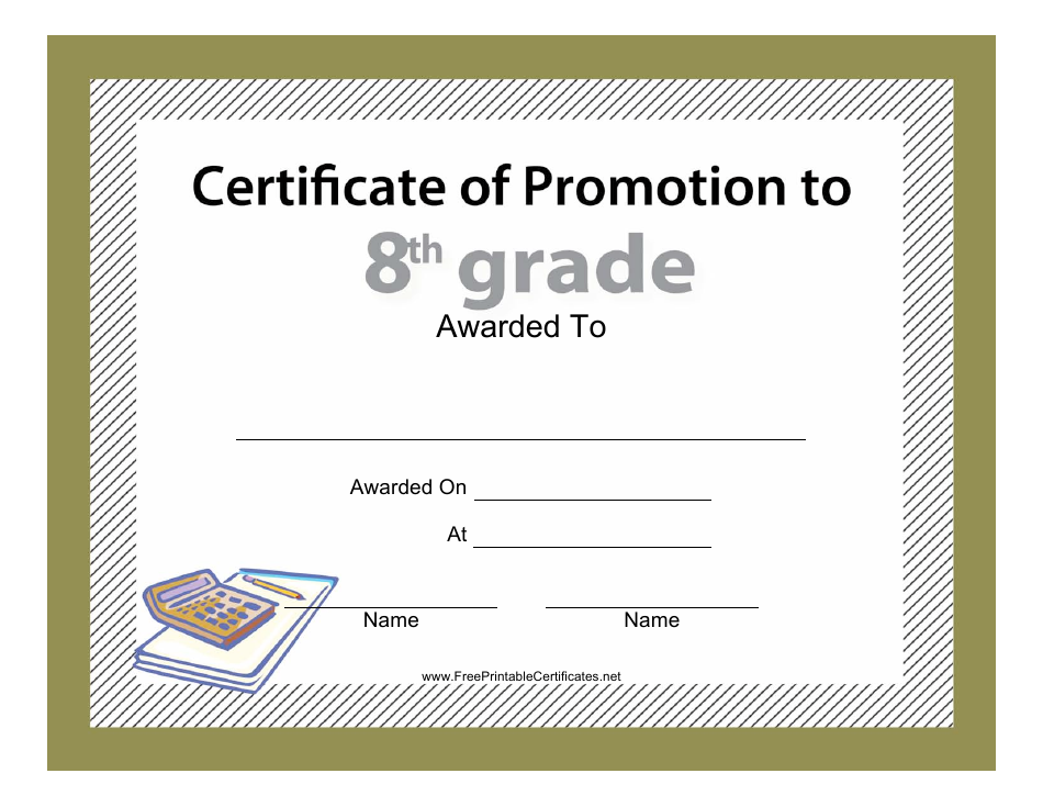 8th Grade Certificate of Promotion Template - Customize and Download