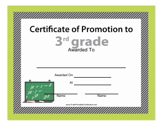 &quot;3st Grade Certificate of Promotion Template&quot;