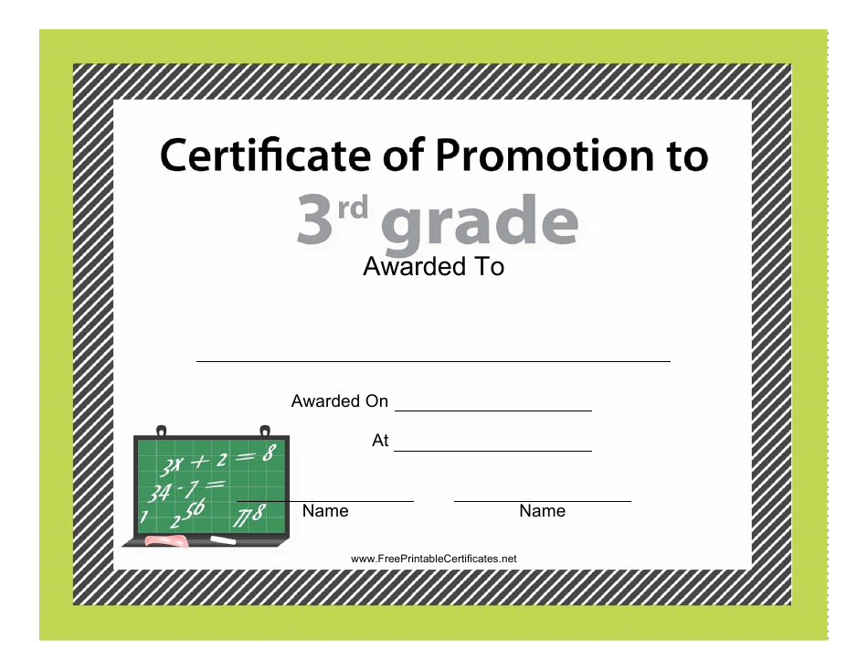 3rd Grade Certificate of Promotion Template