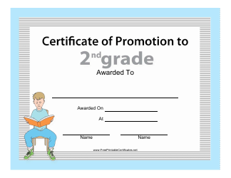 &quot;Second Grade Promotion Certificate Template&quot;