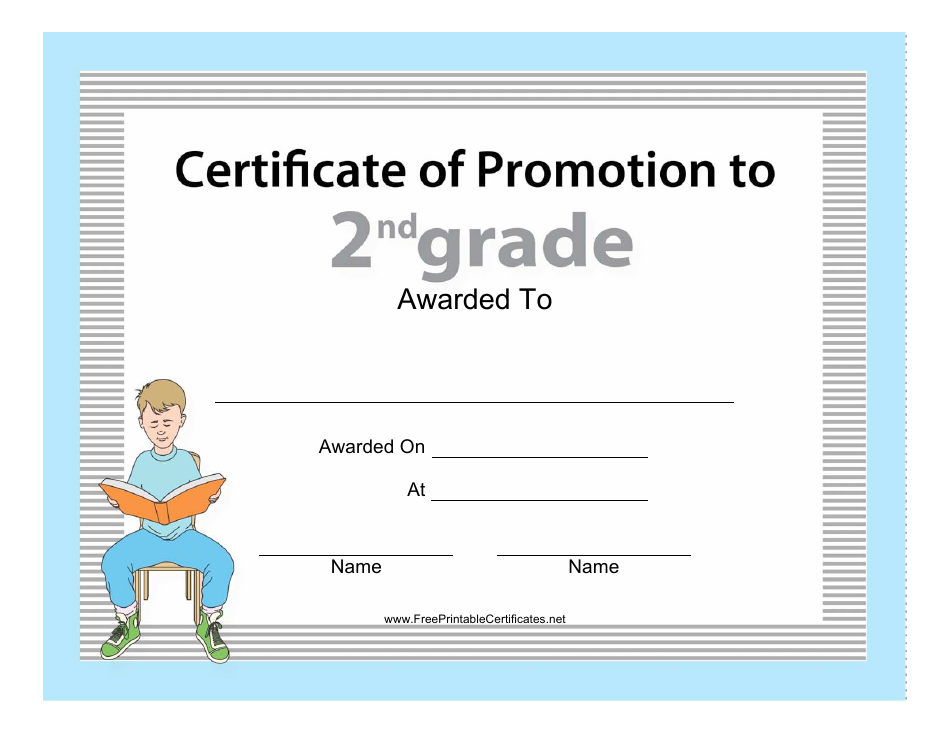 Second Grade Promotion Certificate Template - Customize and Download