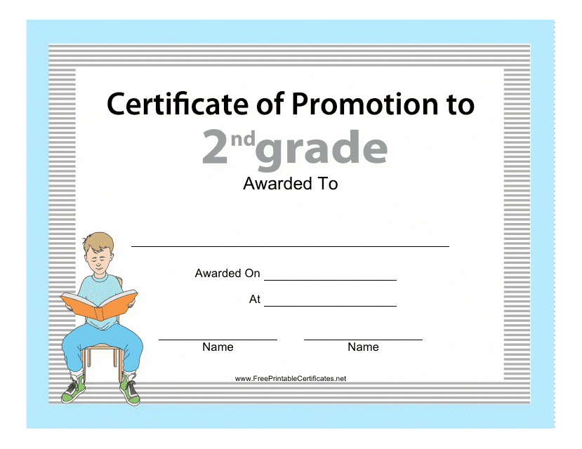&quot;Second Grade Promotion Certificate Template&quot; Download Pdf