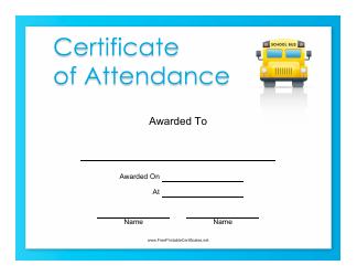 Document preview: Attendance Certificate Template