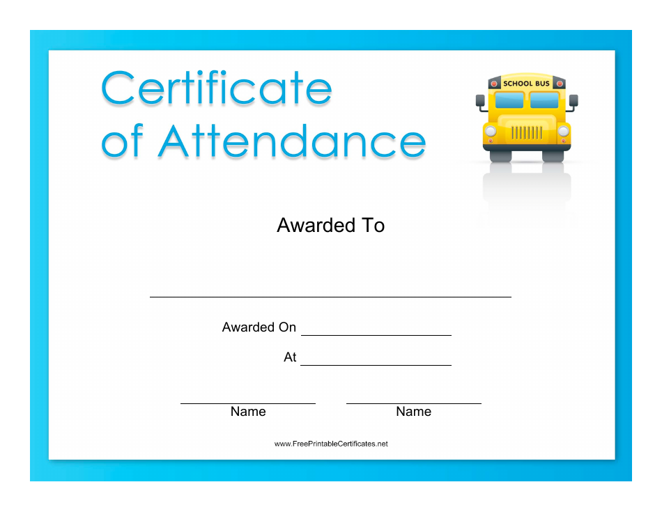 Attendance Certificate Template, Page 1