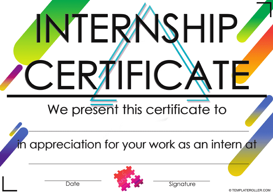 Internship Certificate Template - Varicolored