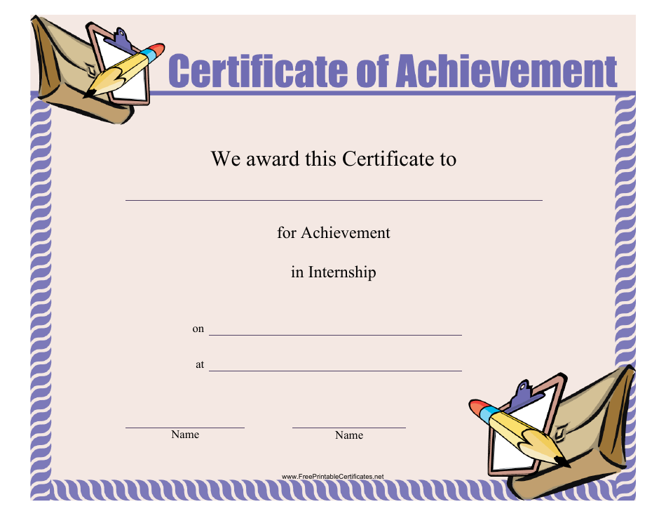 Certificate of Achievement Template Pencil Picture