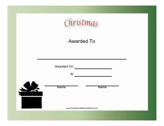 Document preview: Christmas Holiday Certificate Template