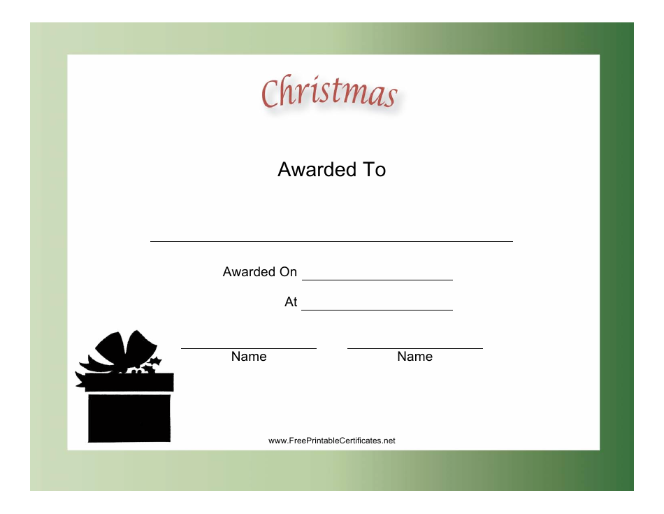 Christmas Holiday Certificate Template - Festive blank certificate template adorned with holiday elements.
