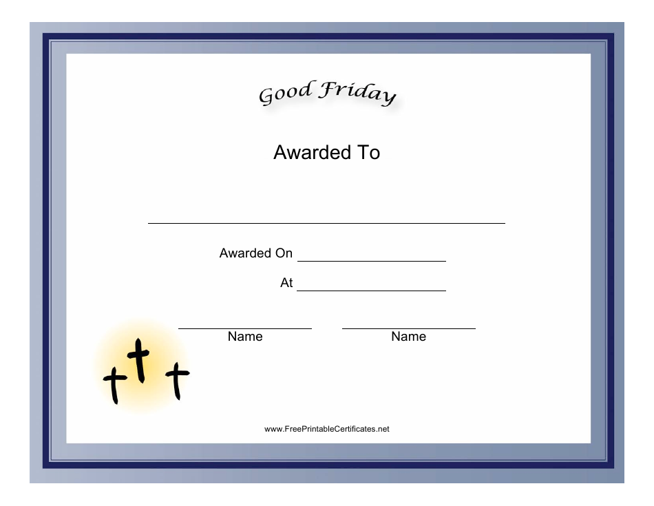 Good Friday Holiday Certificate Template Download Printable PDF ...
