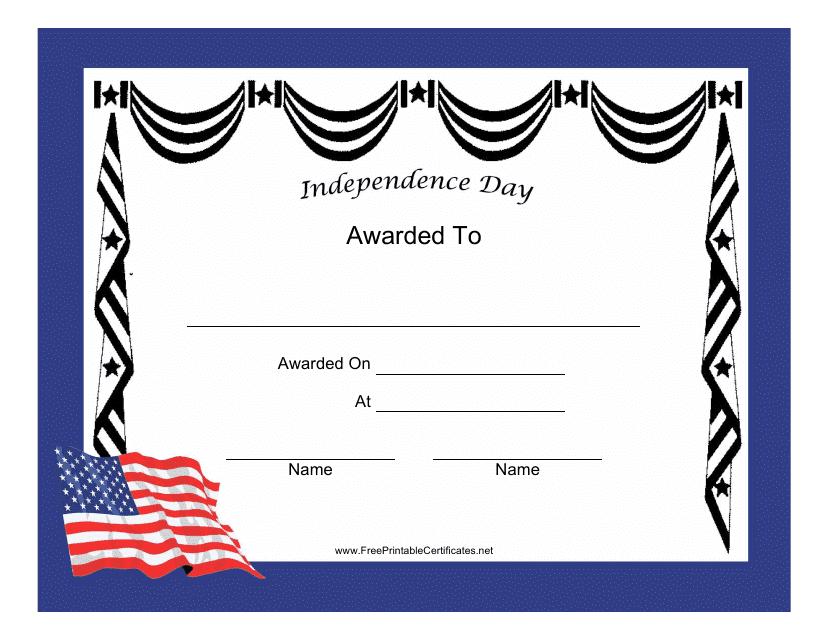 Independence Day Holiday Certificate Template Download Pdf