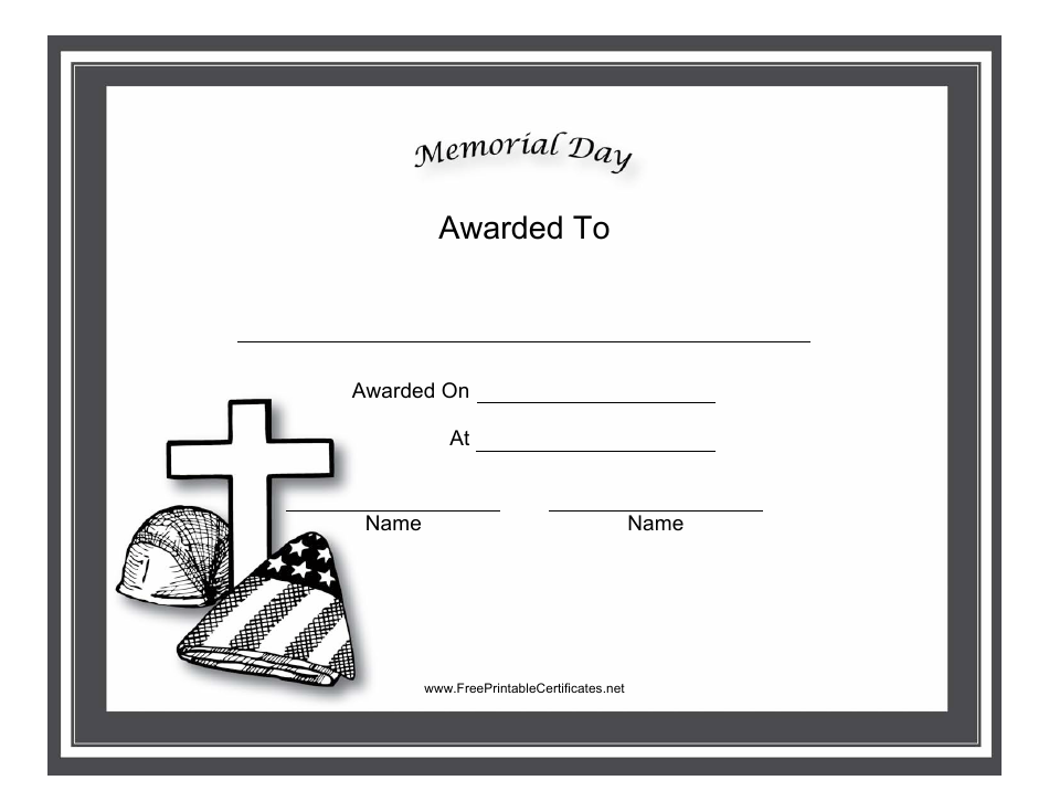Memorial Day Holiday Certificate Template Download Printable PDF Memorial Day Holiday Certificate Template Download Printable PDF