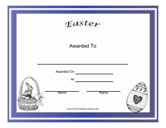 &quot;Easter Holiday Certificate Template&quot;