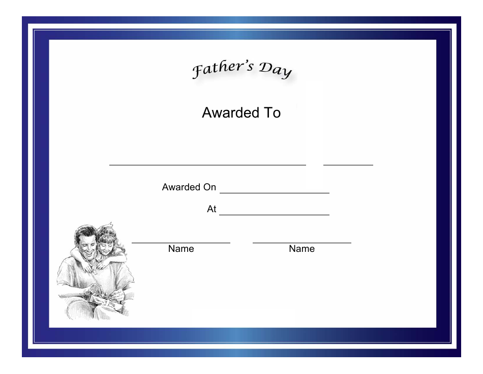 Father's Day Holiday Certificate Template, Page 1
