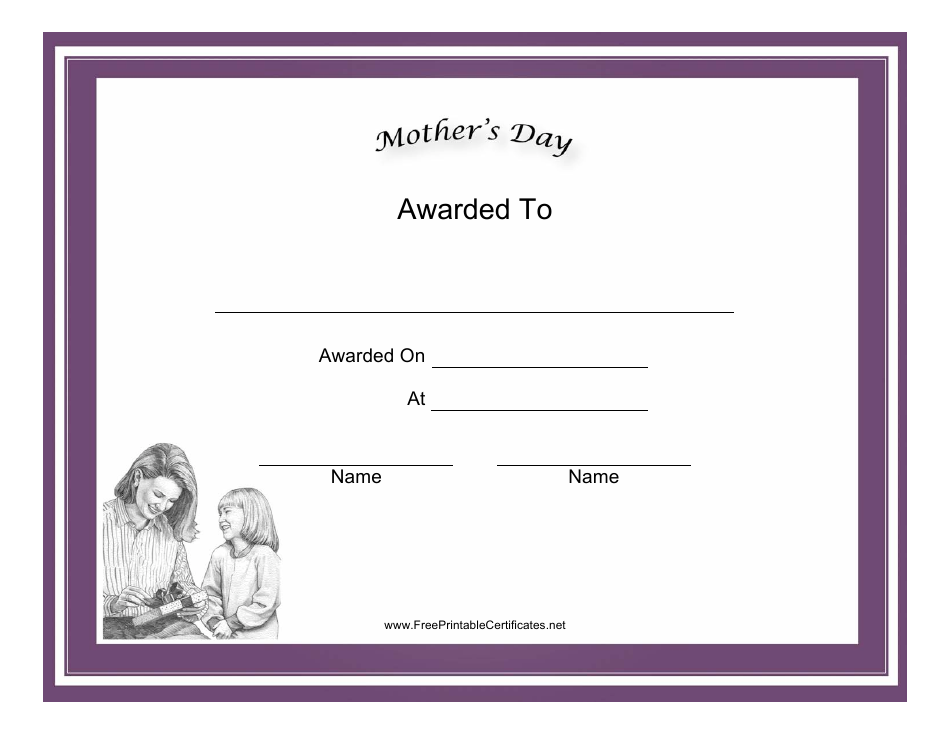 A beautiful Mother's Day Holiday Certificate Template, perfect for celebrating and appreciating mothers everywhere. This fabulous template features elegant and eye-catching designs and is customized with intricate details dedicated to showcasing love and gratitude. Create your own custom Mother's Day certificate using this template and honor the special mom in your life.