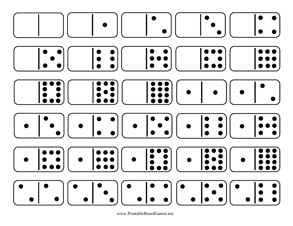 Printable Dominoes