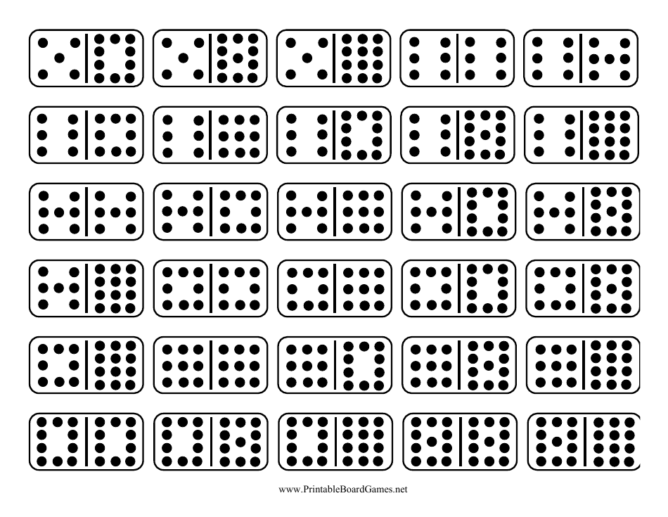 Domino Game Template - Double-Twelve Set, Page 3