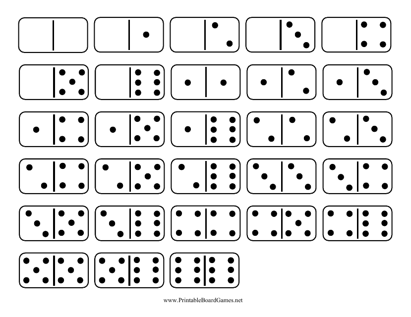 Game Toy Instant Download Domino Cards Double Six Set Printable PDF 