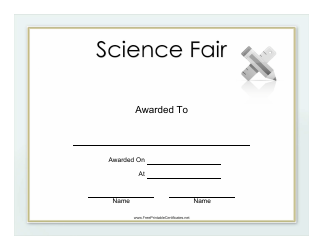 Document preview: Science Fair Certificate Template