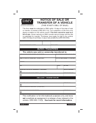 Document preview: Form 735-6890 Notice of Sale or Transfer of a Vehicle - Oregon