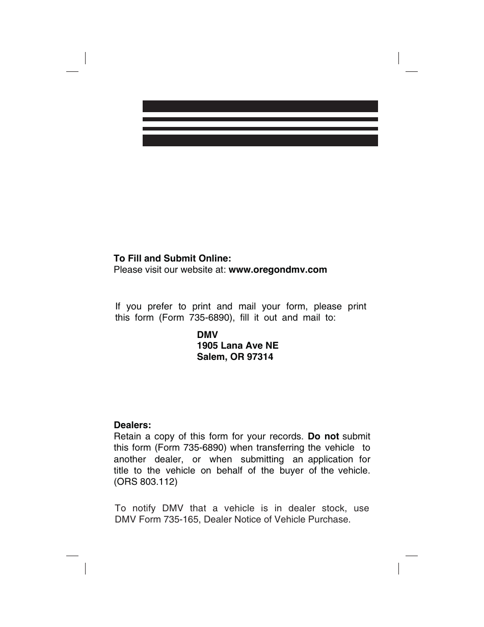 Form 735-6890 Notice of Sale or Transfer of a Vehicle - Oregon, Page 2
