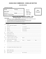 Document preview: Application for Ghana Entry Permit/Visa - Ghana High Commission - Pretoria, Gauteng, South Africa
