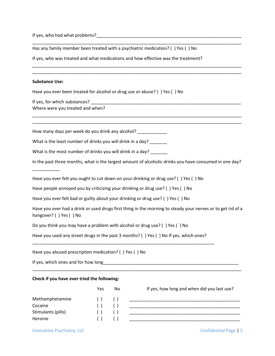 Psychiatric Intake Form Innovative Psychiatry Fill Out Sign Online And Download Pdf 5661