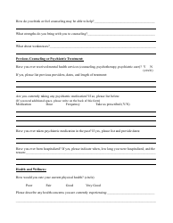Psychiatric Intake Form - Pllc, Page 2
