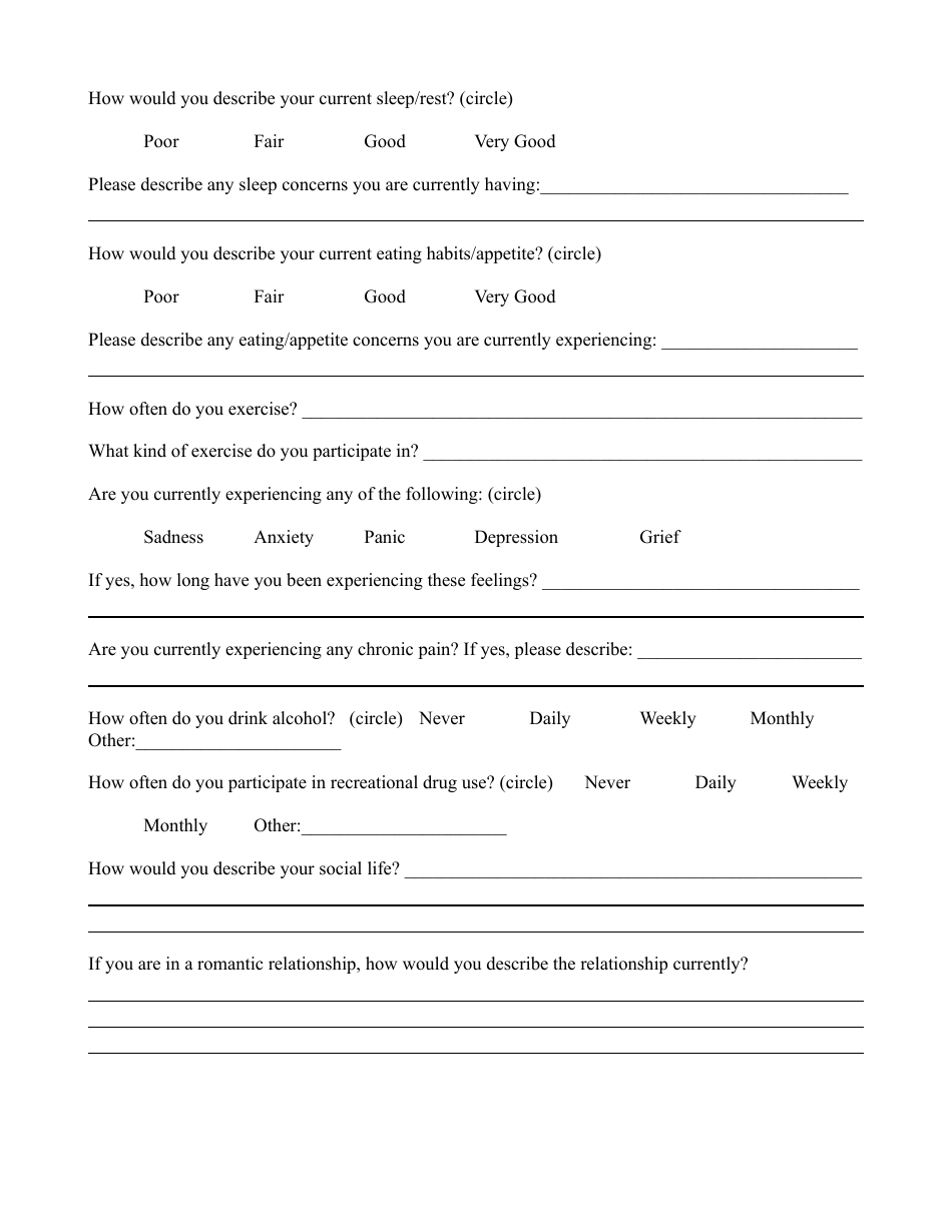 Psychiatric Intake Form - Pllc, Page 3