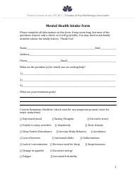 Document preview: Mental Health Intake Form - Trauma & Psychotherapy Associates