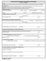 Document preview: AF Form 1411-1 Cancellation of Extension of Enlistment in the Air Force