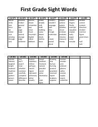 First Grade Spelling Words List, First Grade Sight Words, Page 6