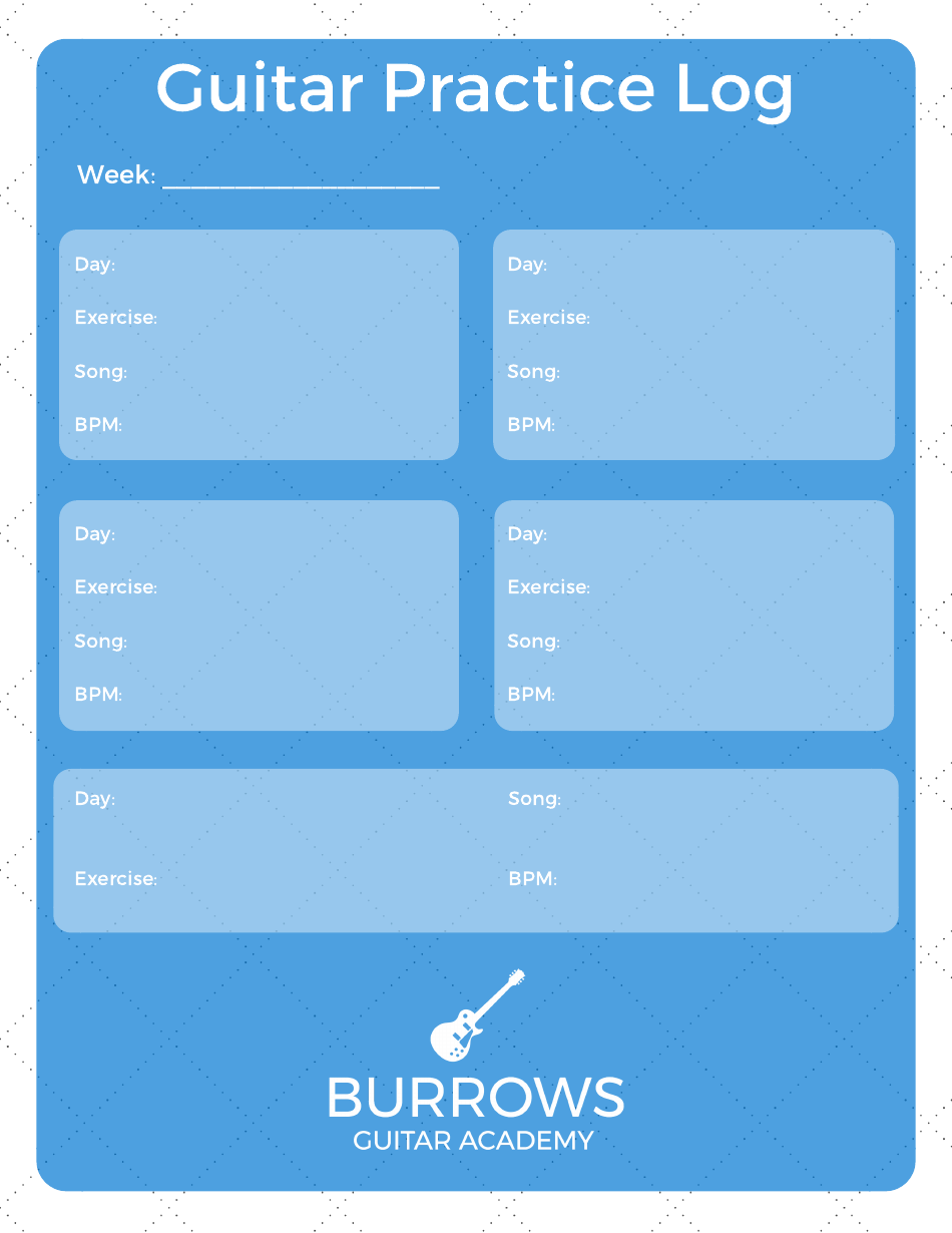 Weekly Guitar Practice Log Template image preview