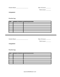 Document preview: Music Practice Log Template - Small Tables