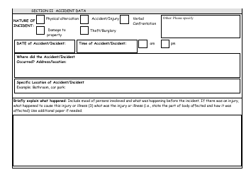 Accident/Incident Report Form, Page 2