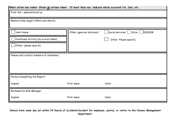 Accident/Incident Report Form, Page 3