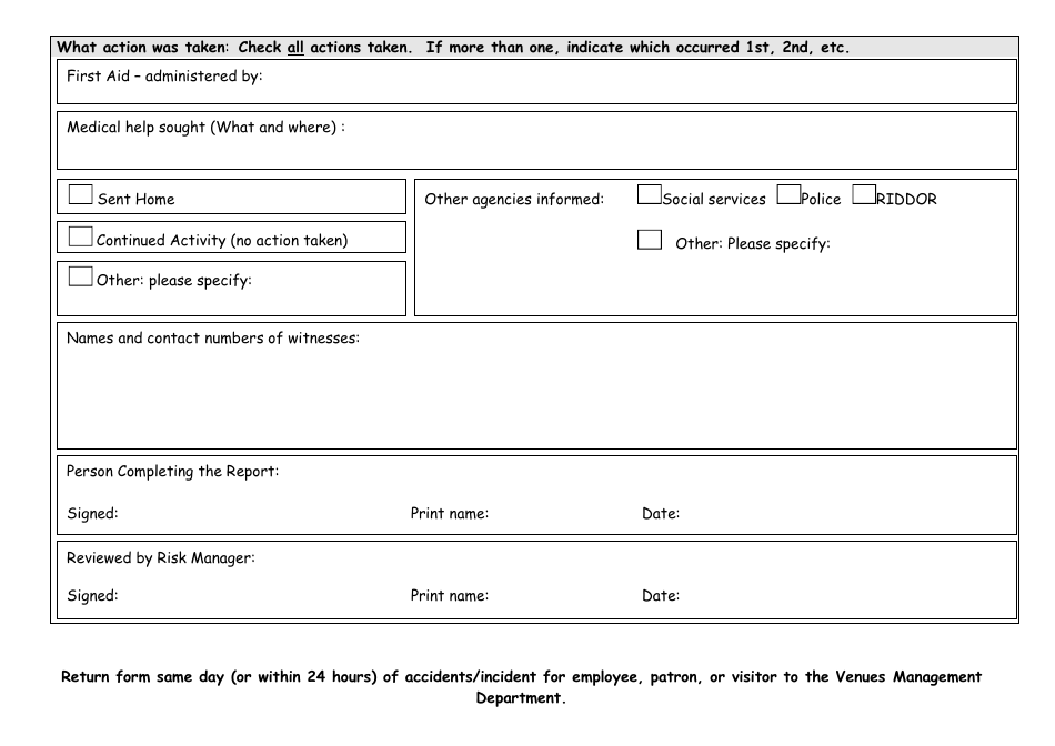 Accident / Incident Report Form, Page 3