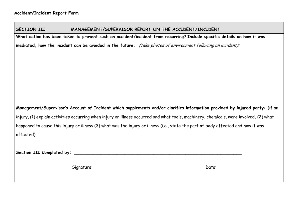 Accident / Incident Report Form, Page 4