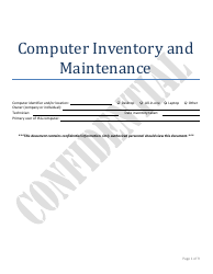Computer Inventory and Maintenance Template - Confidential