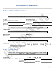 Computer Inventory and Maintenance Template - Confidential, Page 2